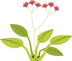 cute cartoon vector illustration of a grass with flowers.