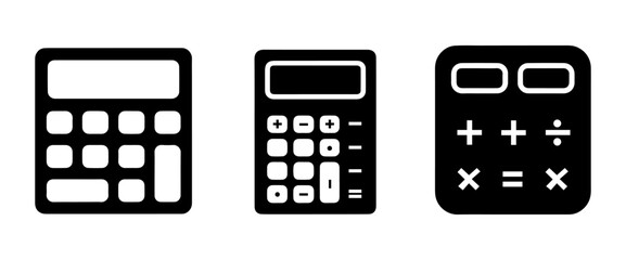 calculator icon set simple flat calculator vector design