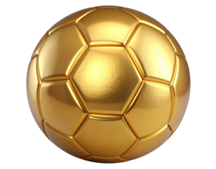  Golden 3D Soccer Ball Trophy Style Render