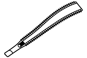 vector zipper silhouette isolated on white