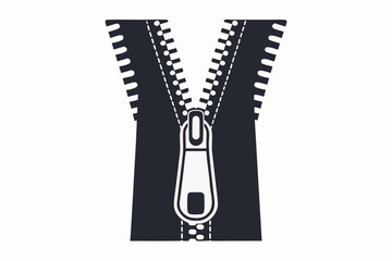 vector zipper silhouette isolated on white