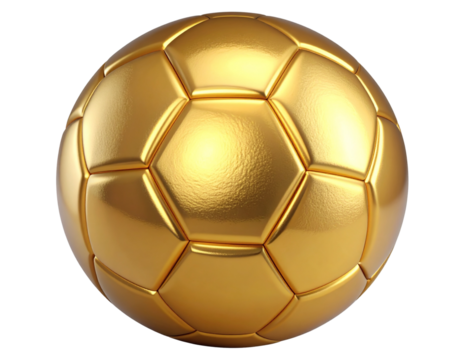 Golden 3D Soccer Ball Trophy Style Render