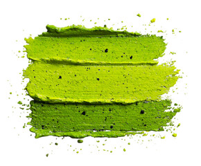 Fototapeta premium Vibrant green paint texture with a rough, artistic finish, perfect for creative backgrounds and design projects., transparent PNG