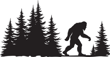 Bigfoot Pine Forest Silhouette bundle