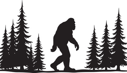 Bigfoot Pine Forest Silhouette bundle