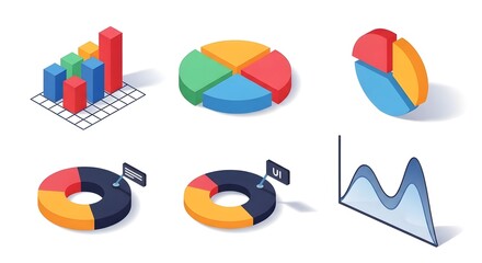 Isometric Charts Graphs Presentation Data