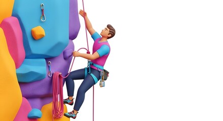 Climber on a Climbing Wall