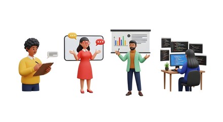 Team Collaboration and Development Illustration