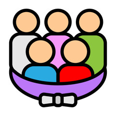 Group of People Vector Filled Icon Design