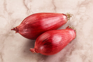 Violet raw onion for cooking
