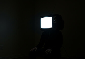 The Television Head: A Dark Conceptual Portrait of Media Influence and Identity
