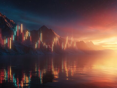 Sunrise over mountain charts