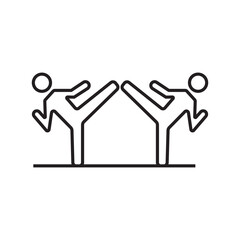 fighting gymnastics icon outline editable stroke line drawing eps