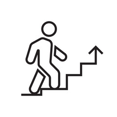walking on stairs icon outline editable stroke line drawing eps