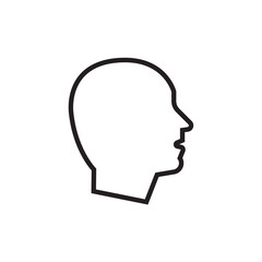 human head icon outline editable stroke line drawing eps