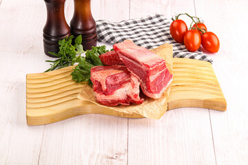 Raw beef rib for cooking