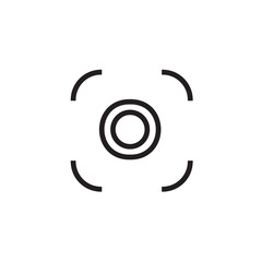 camera focus icon outline editable stroke line drawing eps