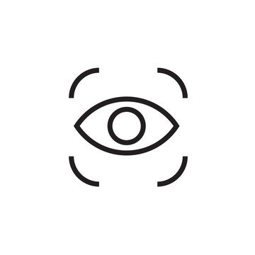 eye focus icon outline editable stroke line drawing eps