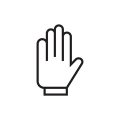 hand stop sign icon outline editable stroke line drawing eps