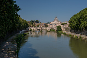 Scenic river view in Rome, Italy