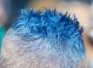 A man with blue hair