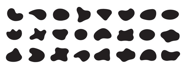 Abstract Shape Collection. 24 Unique Black Silhouettes for Modern Art and Design Projects.