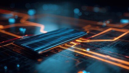 Futuristic smartphone on a circuit board (5)