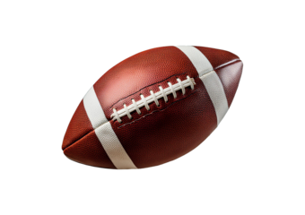 American football flying isolated on a transparent or white background