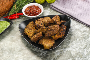 Grilled beef barbecue with spises