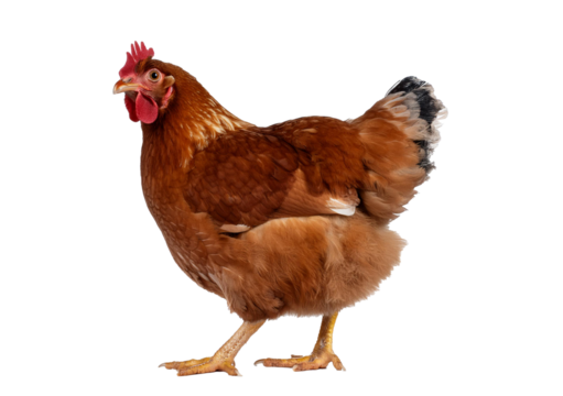 Digital AI electronic brain made from metallic isolated on a transparent or white background.