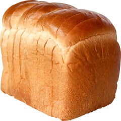 Sliced bread isolated on white background.