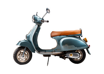 Old scooter isolated on transparent or white background