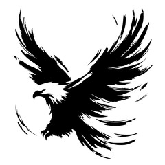 Ink scratch eagle silhouette
