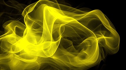 Abstract yellow smoke swirls