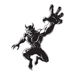 A figure from the underworld – Demon silhouette imagined in twisted Demon vector – Demon illustration – Halloween vector


