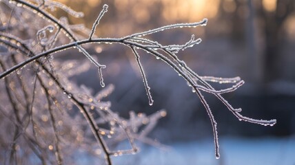 Frosted Branches at Sunrise Winter Wonderland Detail