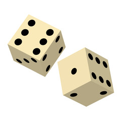 dice on white background