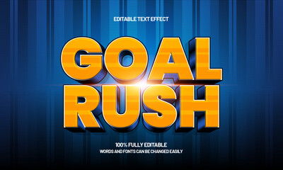 goal rush editable text effect with a sport and match text style