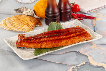 Smoked unagi eel in sause