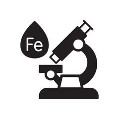 Microscope blood test icon. Microscope observation icon in simple flat outline design. Icon symbol for laboratory, chemistry, research, biology, science, medical and more. Vector illustration.