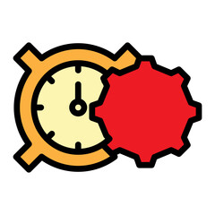 Time Management Icon Vector Filled Icon Design