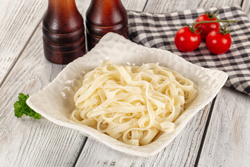 Boiled wheat asian udon noodles
