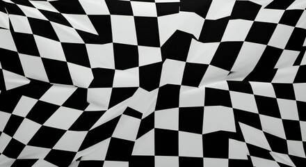 Waving Checkered Flag Finish Line Background for Racing and Victory