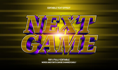 next game editable text effect with a sport and match text style