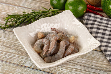 Raw peeled shrimp for cooking