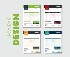 Modern Professional Invoice Template Set – Creative Business Invoice Design Variations
