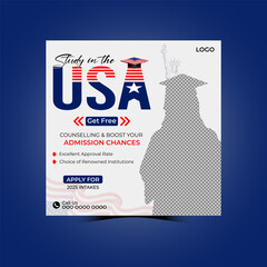 Study in USA Social Media Post Design