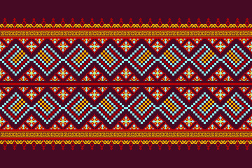 The deep red background has a striking pattern, yet it maintains a simple, geometric shape that creates a sense of relaxation and stability.