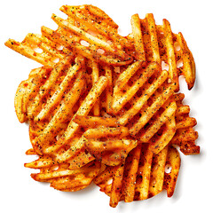 Crispy Waffle Fries with Seasoning
