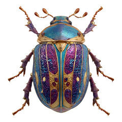 Professional Detailed Colorful cartoon magical scarab vi PNG cutout, stock graphic, perfect for branding and ecommerce, commercial use, mockup element, royalty-free, print ready